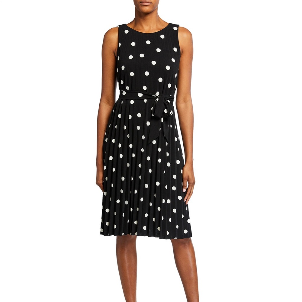 Classic polka dot dress with tie waist